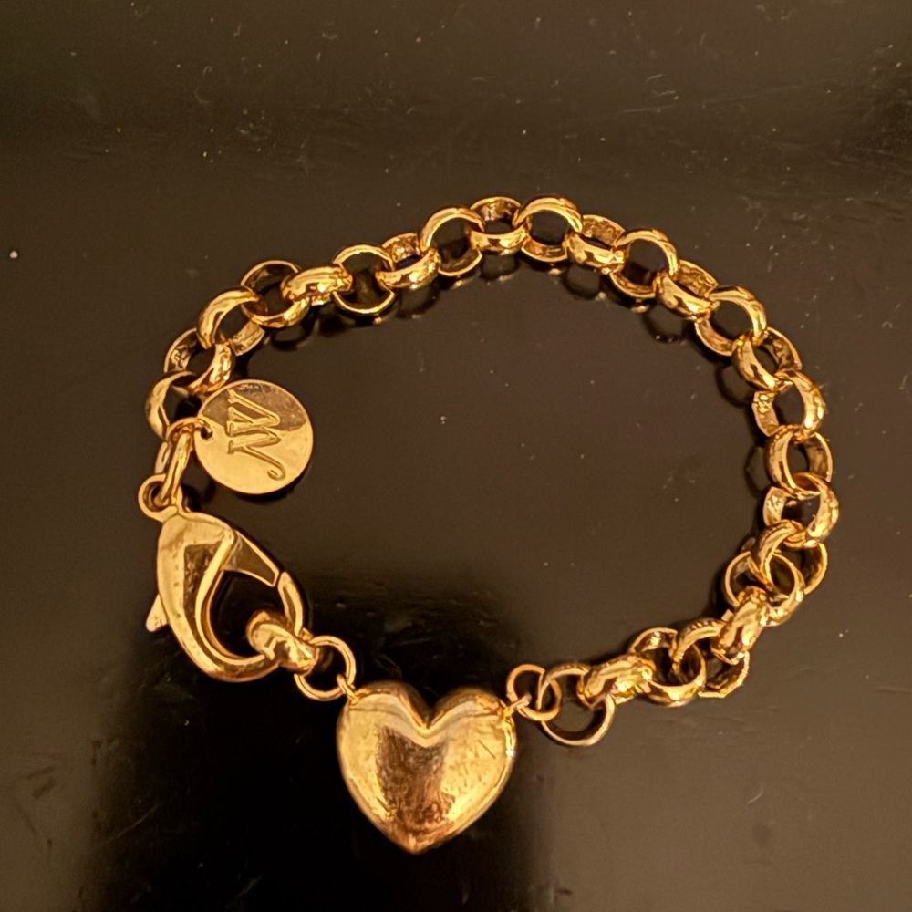 Gold Heart Charm Bracelet